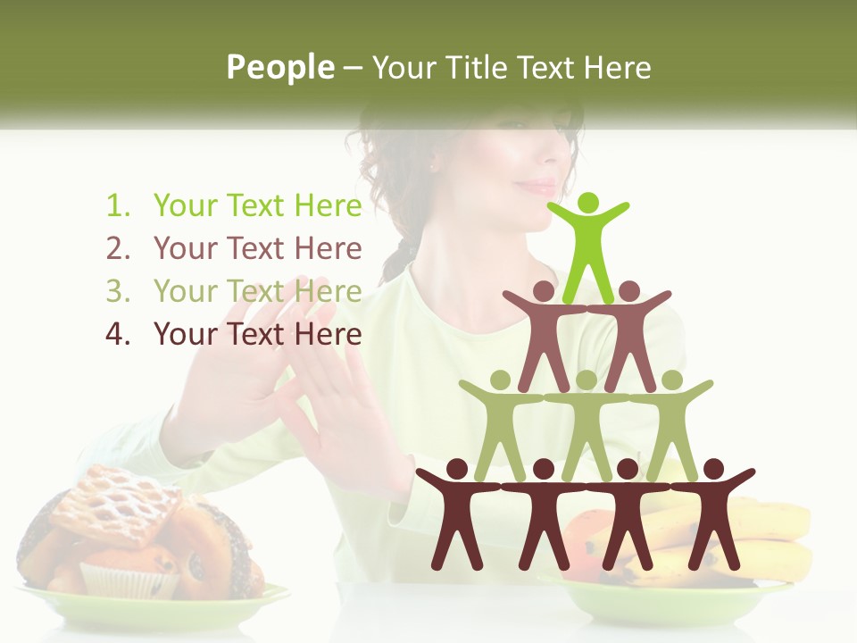 A Woman Sitting At A Table With A Plate Of Food PowerPoint Template