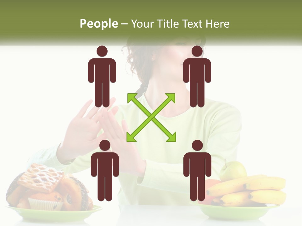 A Woman Sitting At A Table With A Plate Of Food PowerPoint Template