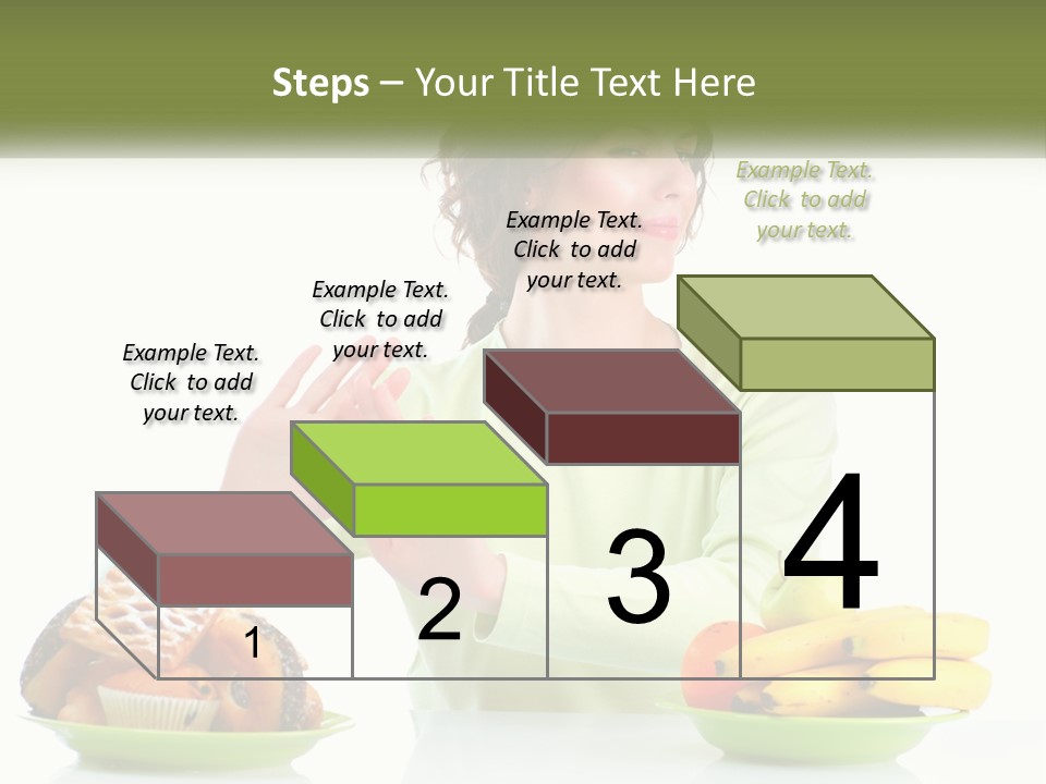 A Woman Sitting At A Table With A Plate Of Food PowerPoint Template