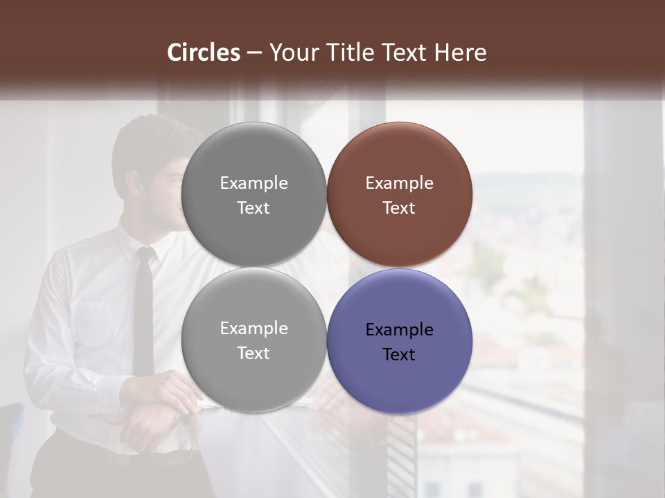 A Man Standing In Front Of A Window With His Arms Crossed PowerPoint Template