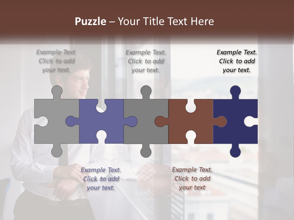 A Man Standing In Front Of A Window With His Arms Crossed PowerPoint Template