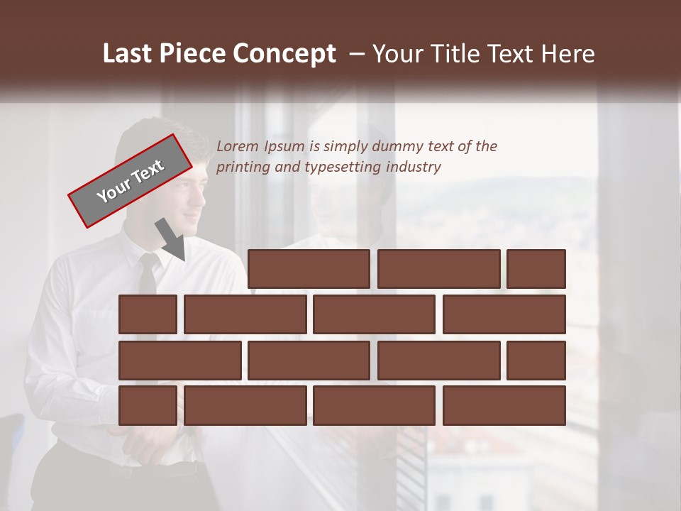 A Man Standing In Front Of A Window With His Arms Crossed PowerPoint Template