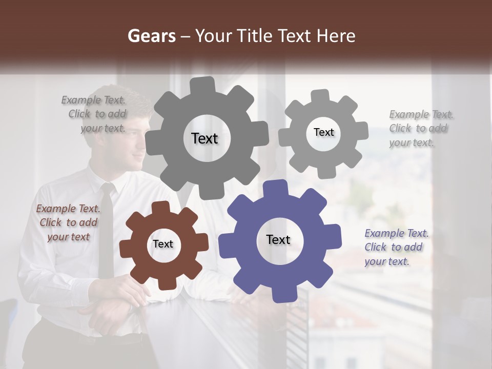 A Man Standing In Front Of A Window With His Arms Crossed PowerPoint Template