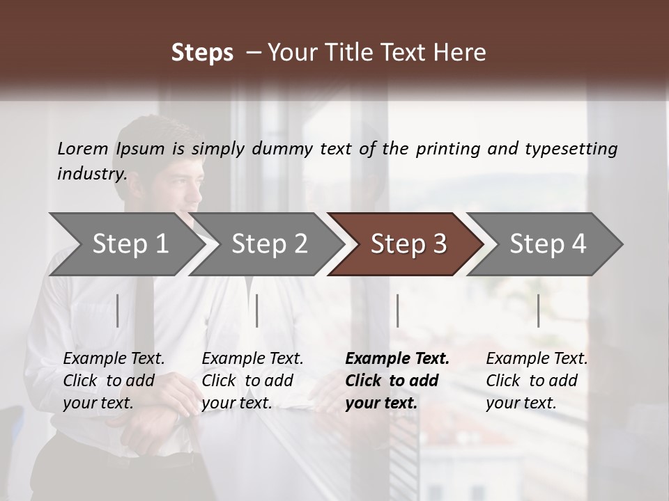 A Man Standing In Front Of A Window With His Arms Crossed PowerPoint Template