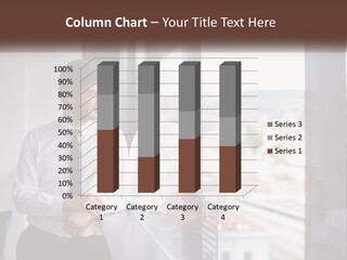 A Man Standing In Front Of A Window With His Arms Crossed PowerPoint Template