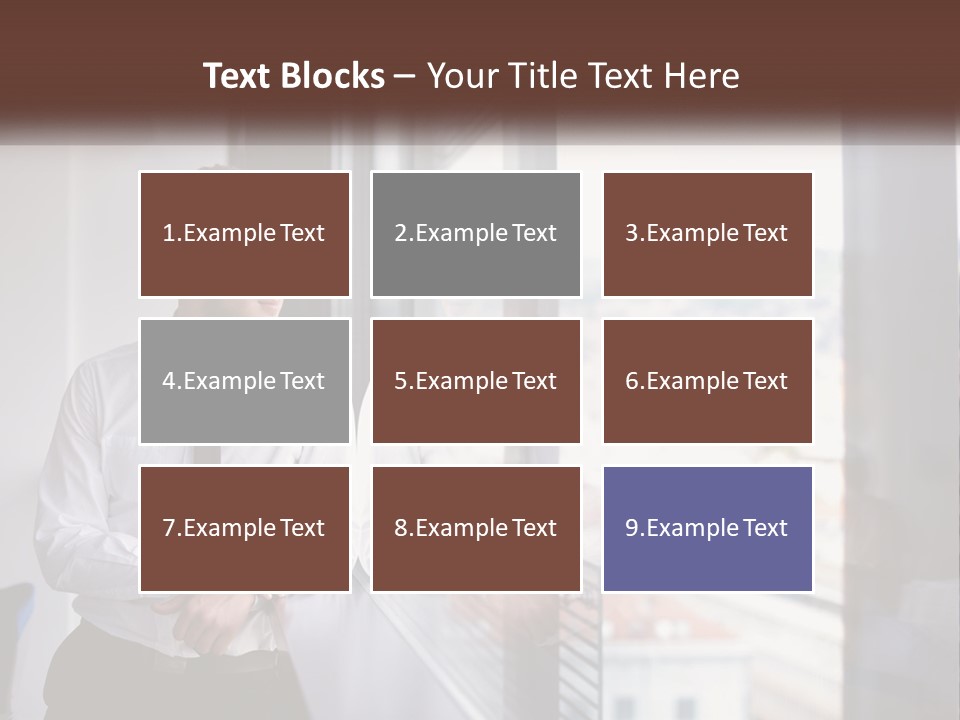 A Man Standing In Front Of A Window With His Arms Crossed PowerPoint Template