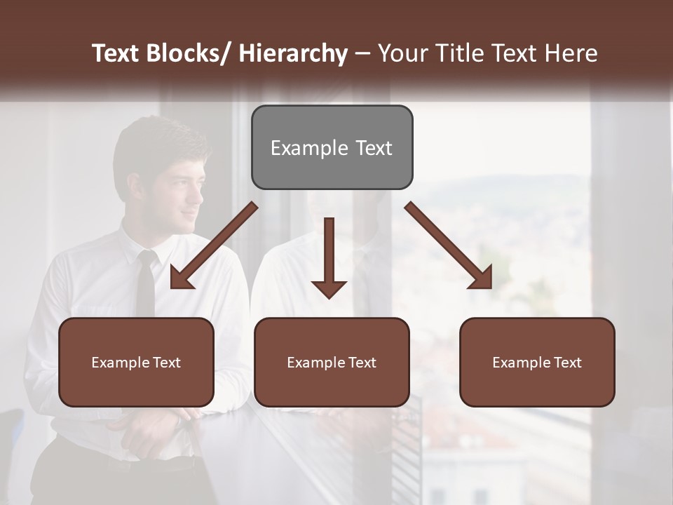 A Man Standing In Front Of A Window With His Arms Crossed PowerPoint Template