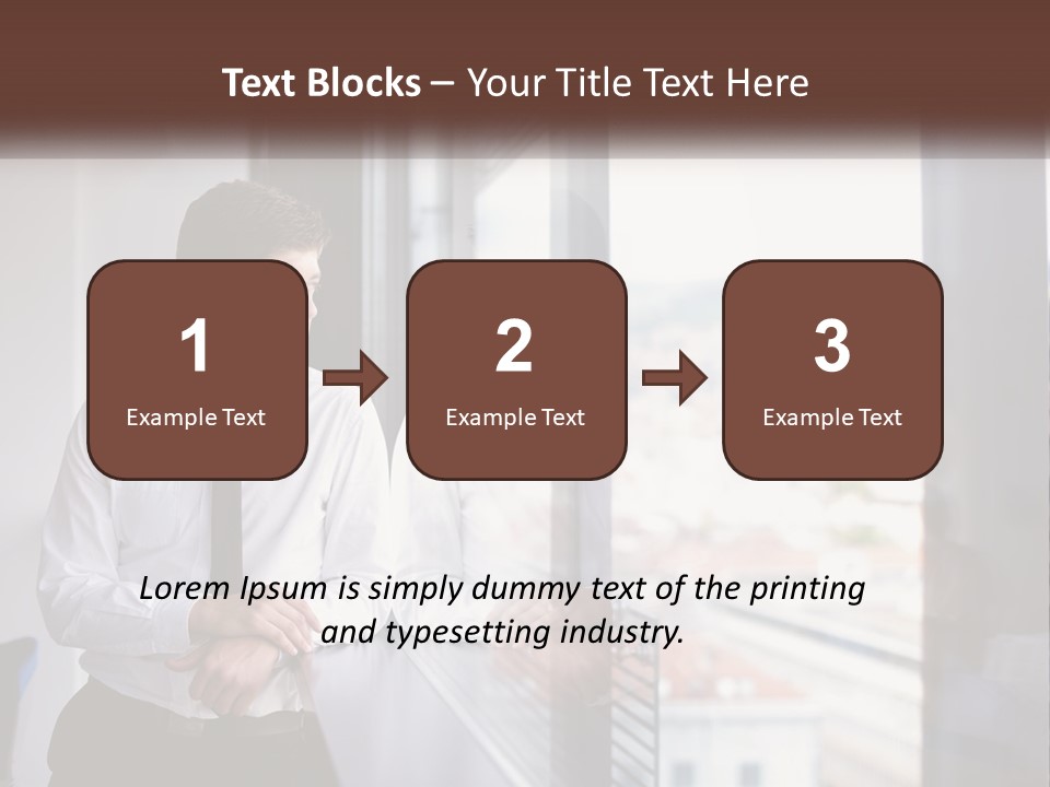 A Man Standing In Front Of A Window With His Arms Crossed PowerPoint Template