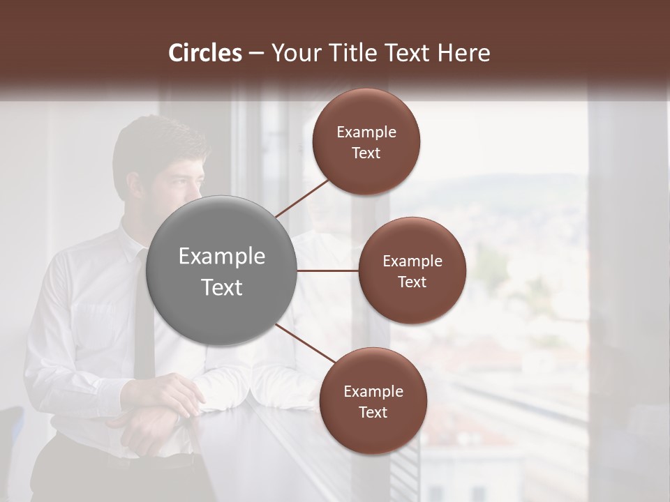 A Man Standing In Front Of A Window With His Arms Crossed PowerPoint Template