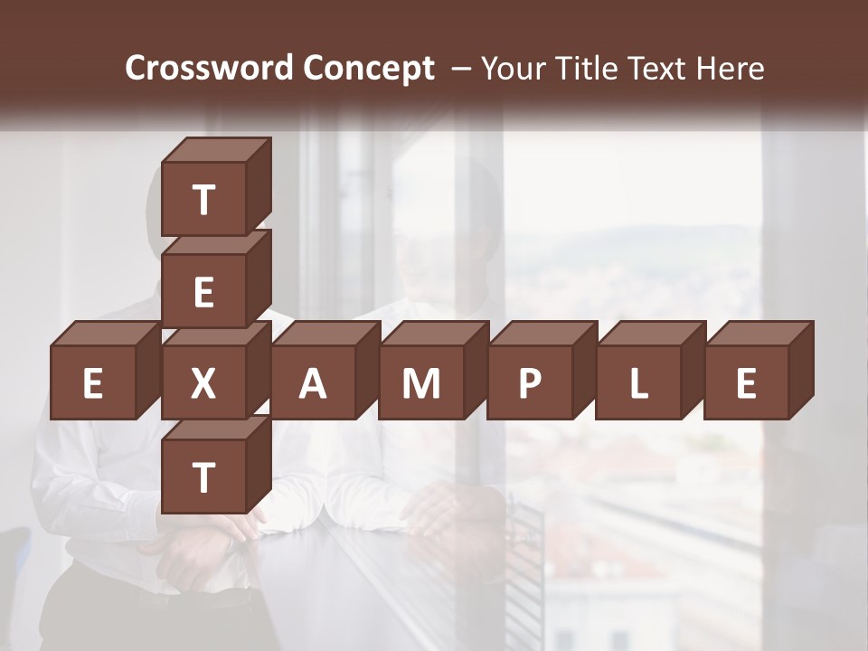 A Man Standing In Front Of A Window With His Arms Crossed PowerPoint Template