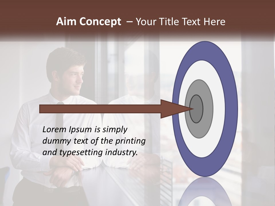 A Man Standing In Front Of A Window With His Arms Crossed PowerPoint Template