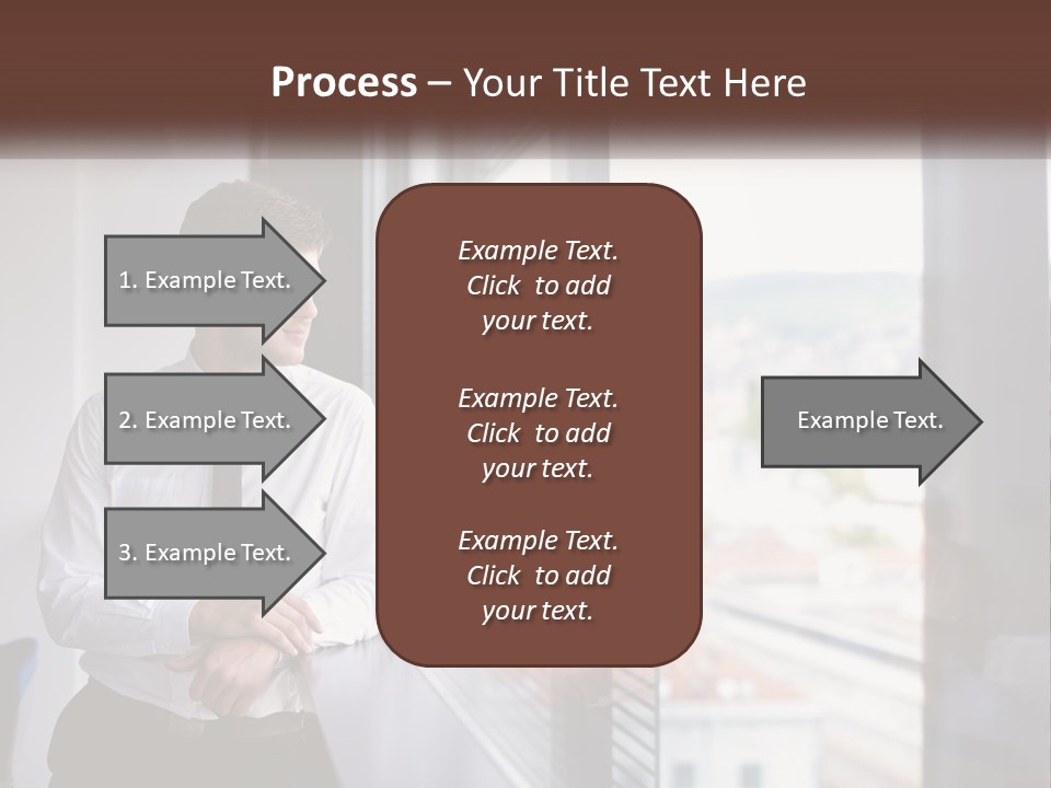 A Man Standing In Front Of A Window With His Arms Crossed PowerPoint Template