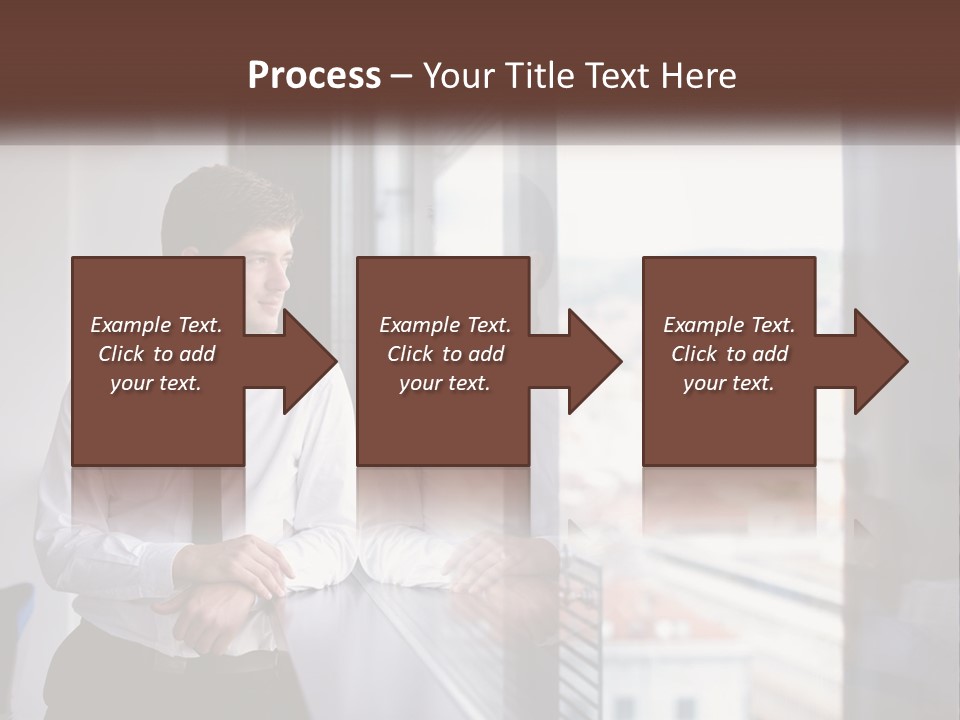 A Man Standing In Front Of A Window With His Arms Crossed PowerPoint Template