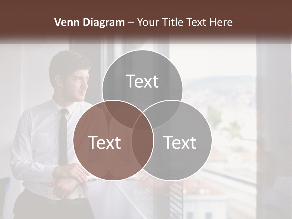 A Man Standing In Front Of A Window With His Arms Crossed PowerPoint Template