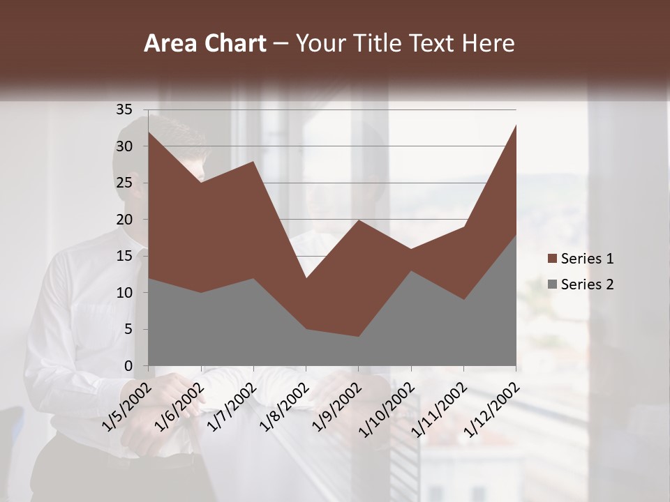 A Man Standing In Front Of A Window With His Arms Crossed PowerPoint Template