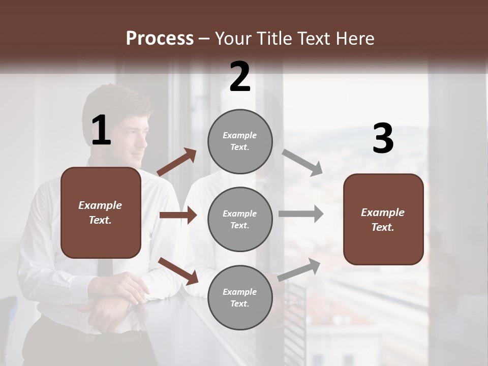 A Man Standing In Front Of A Window With His Arms Crossed PowerPoint Template
