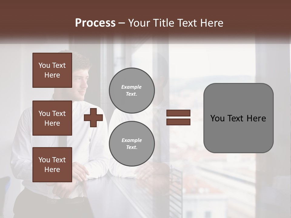 A Man Standing In Front Of A Window With His Arms Crossed PowerPoint Template
