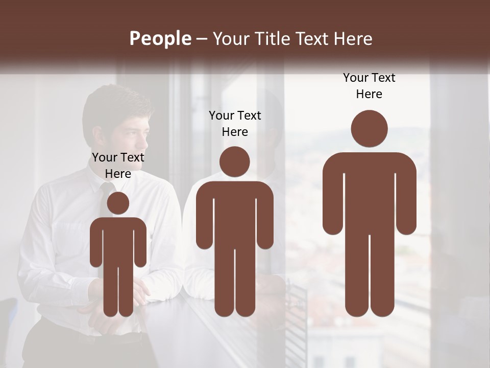 A Man Standing In Front Of A Window With His Arms Crossed PowerPoint Template