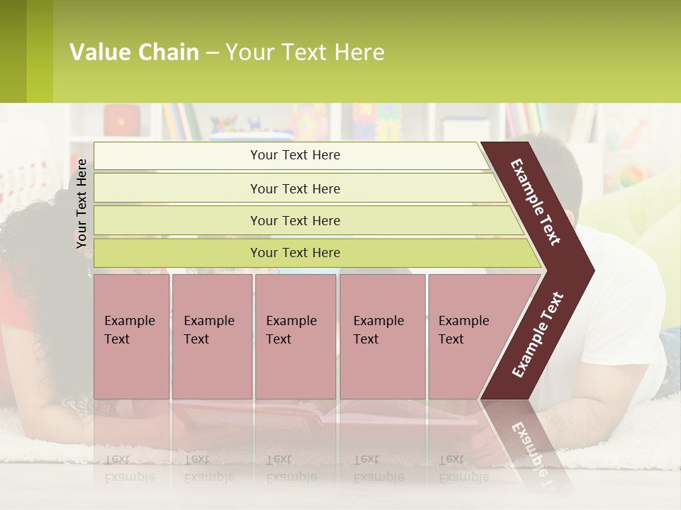 A Family Laying On The Floor With A Book PowerPoint Template