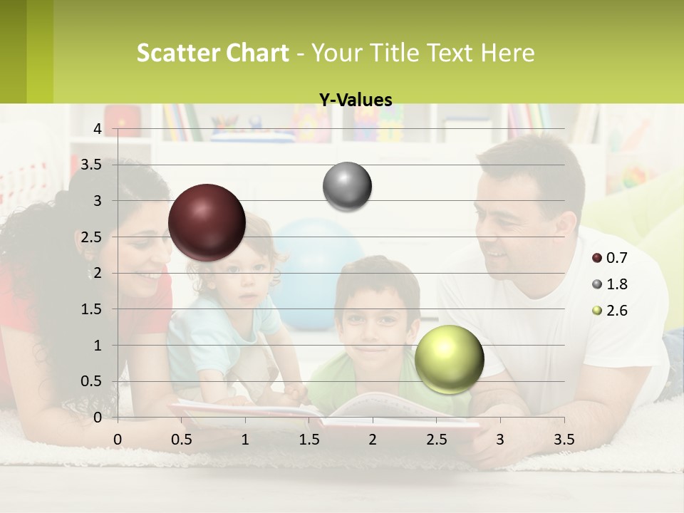 A Family Laying On The Floor With A Book PowerPoint Template
