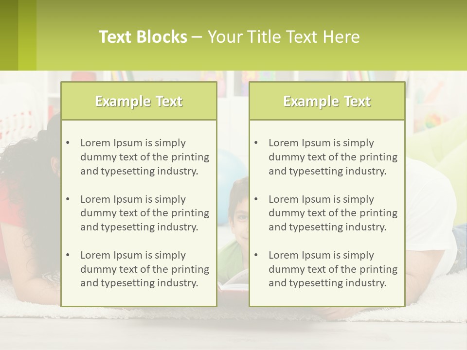 A Family Laying On The Floor With A Book PowerPoint Template
