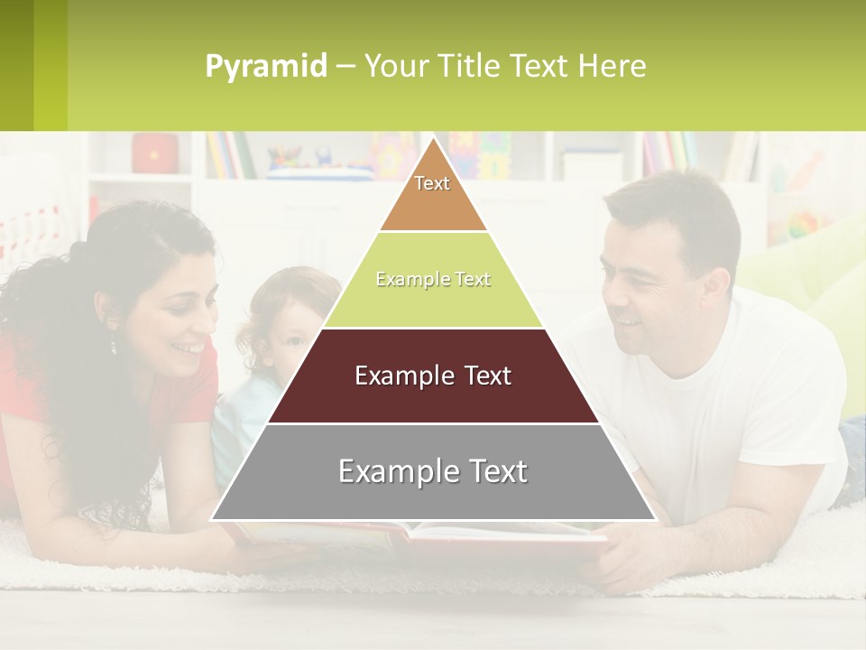 A Family Laying On The Floor With A Book PowerPoint Template