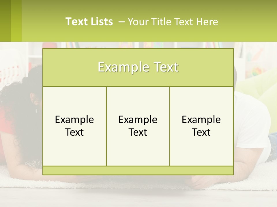 A Family Laying On The Floor With A Book PowerPoint Template