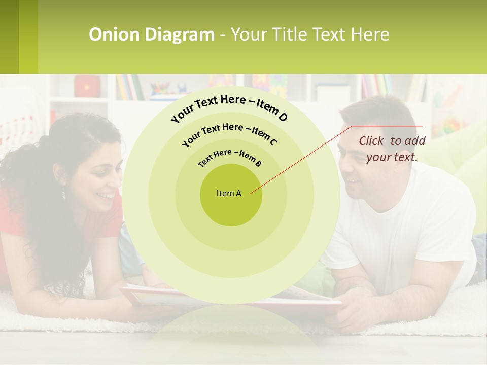 A Family Laying On The Floor With A Book PowerPoint Template