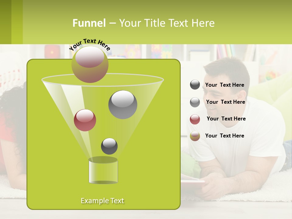 A Family Laying On The Floor With A Book PowerPoint Template