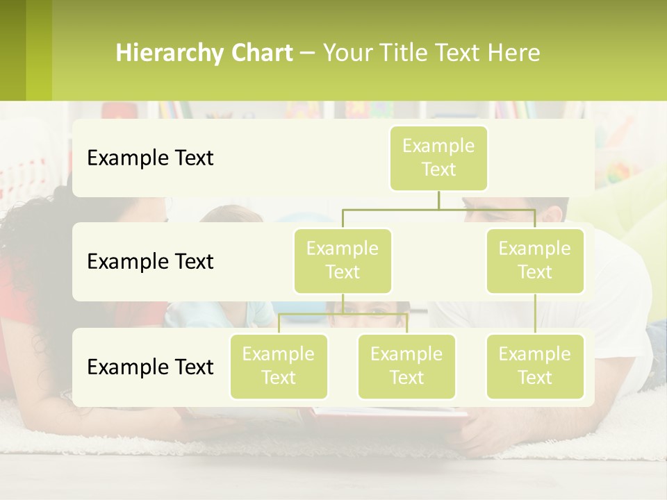 A Family Laying On The Floor With A Book PowerPoint Template