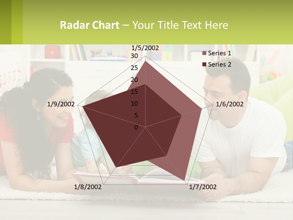 A Family Laying On The Floor With A Book PowerPoint Template
