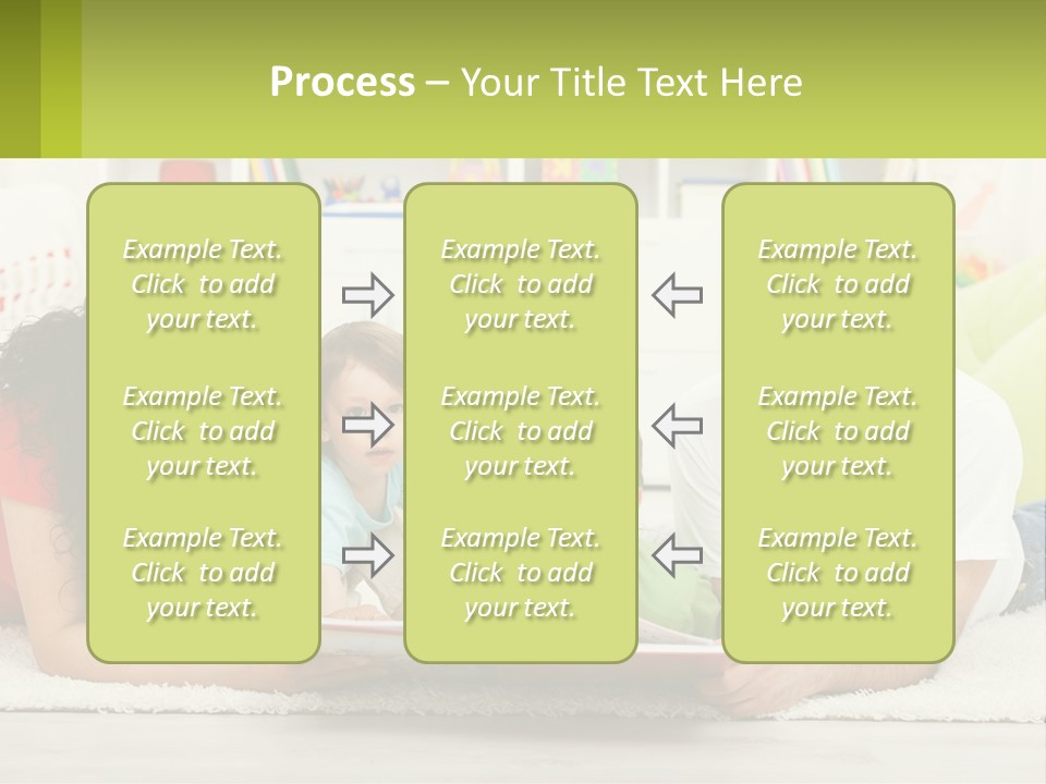 A Family Laying On The Floor With A Book PowerPoint Template