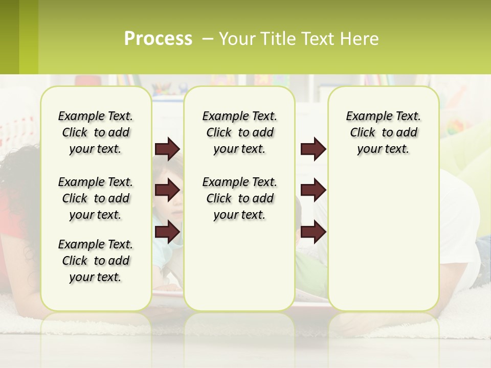 A Family Laying On The Floor With A Book PowerPoint Template