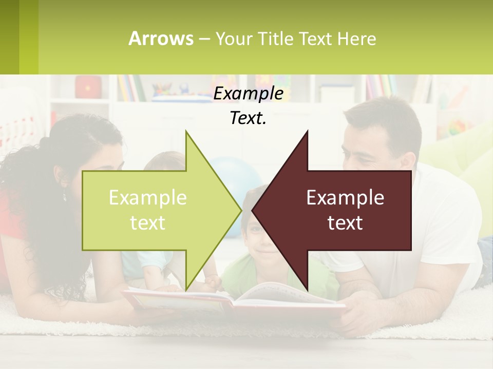 A Family Laying On The Floor With A Book PowerPoint Template