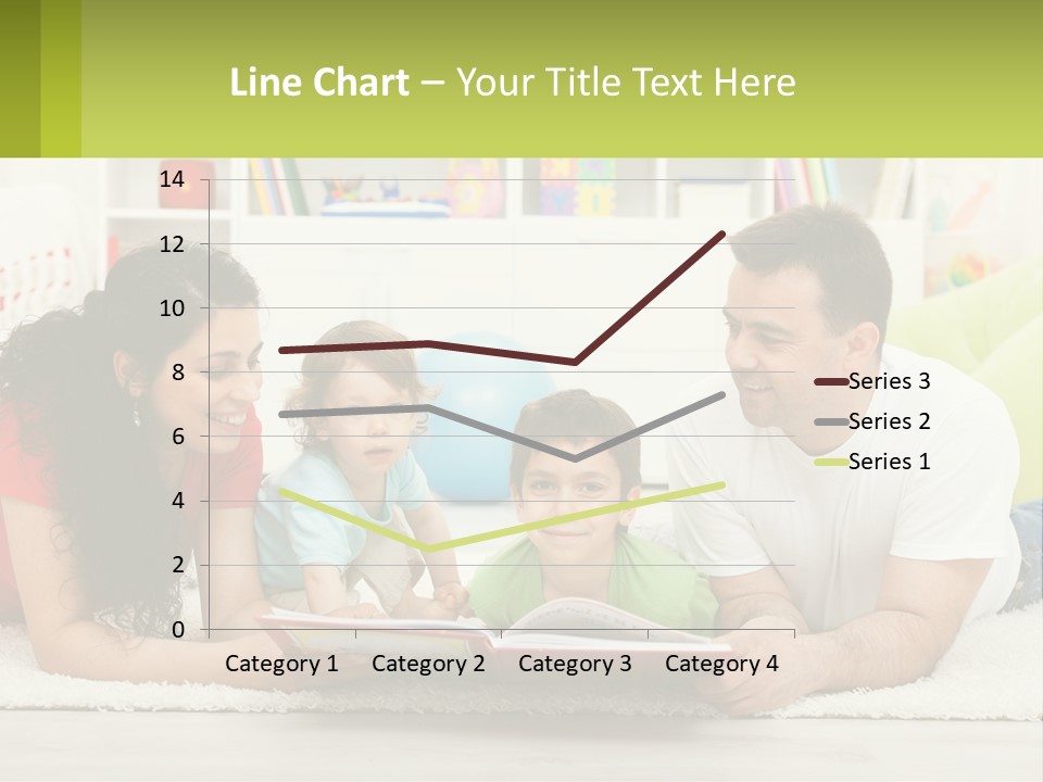 A Family Laying On The Floor With A Book PowerPoint Template