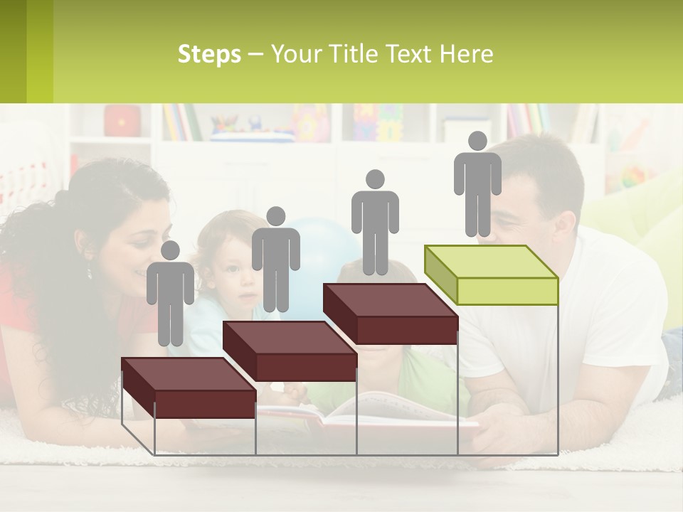 A Family Laying On The Floor With A Book PowerPoint Template
