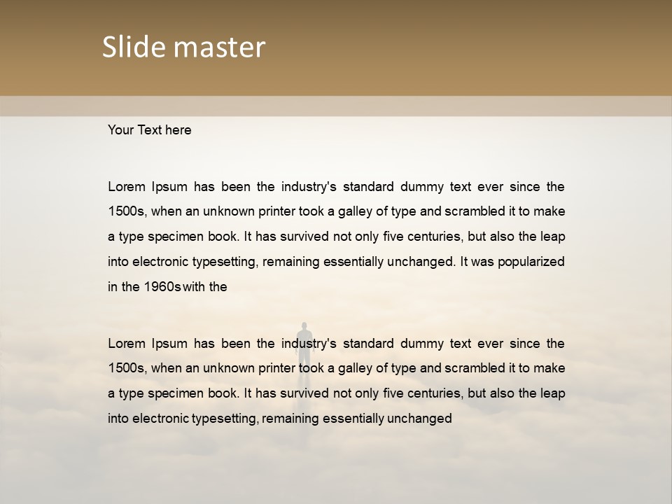 A Person Standing On Top Of A Cloud Covered Ground PowerPoint Template