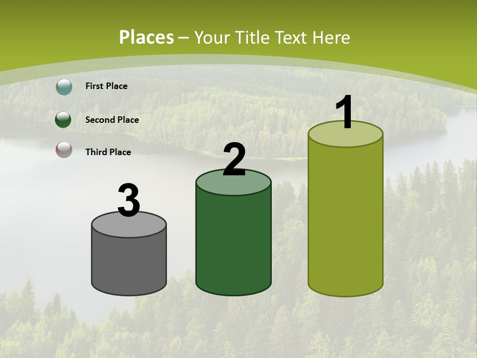 A Green Landscape With Trees And Water In The Background PowerPoint Template