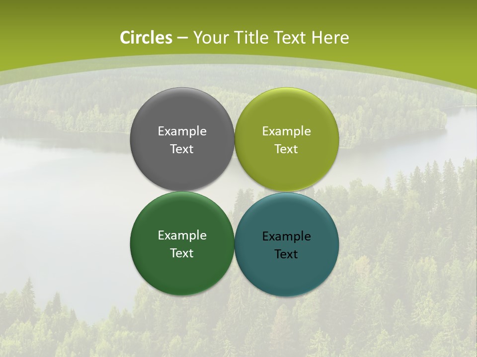 A Green Landscape With Trees And Water In The Background PowerPoint Template