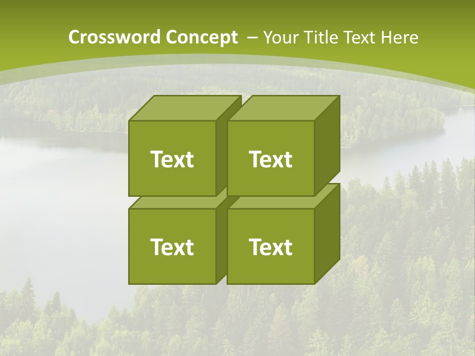 A Green Landscape With Trees And Water In The Background PowerPoint Template