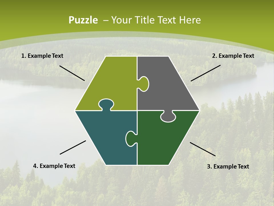 A Green Landscape With Trees And Water In The Background PowerPoint Template