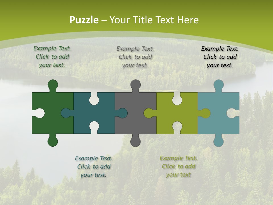 A Green Landscape With Trees And Water In The Background PowerPoint Template