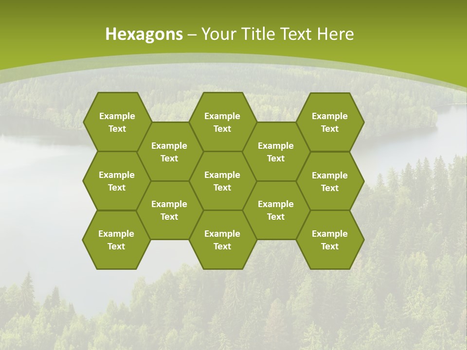 A Green Landscape With Trees And Water In The Background PowerPoint Template