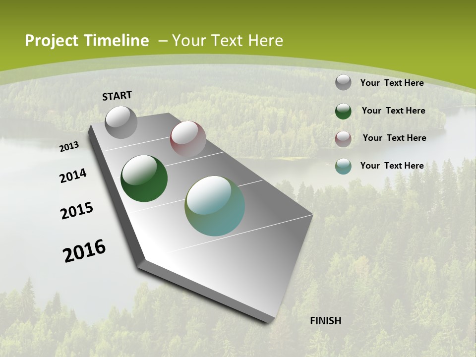 A Green Landscape With Trees And Water In The Background PowerPoint Template