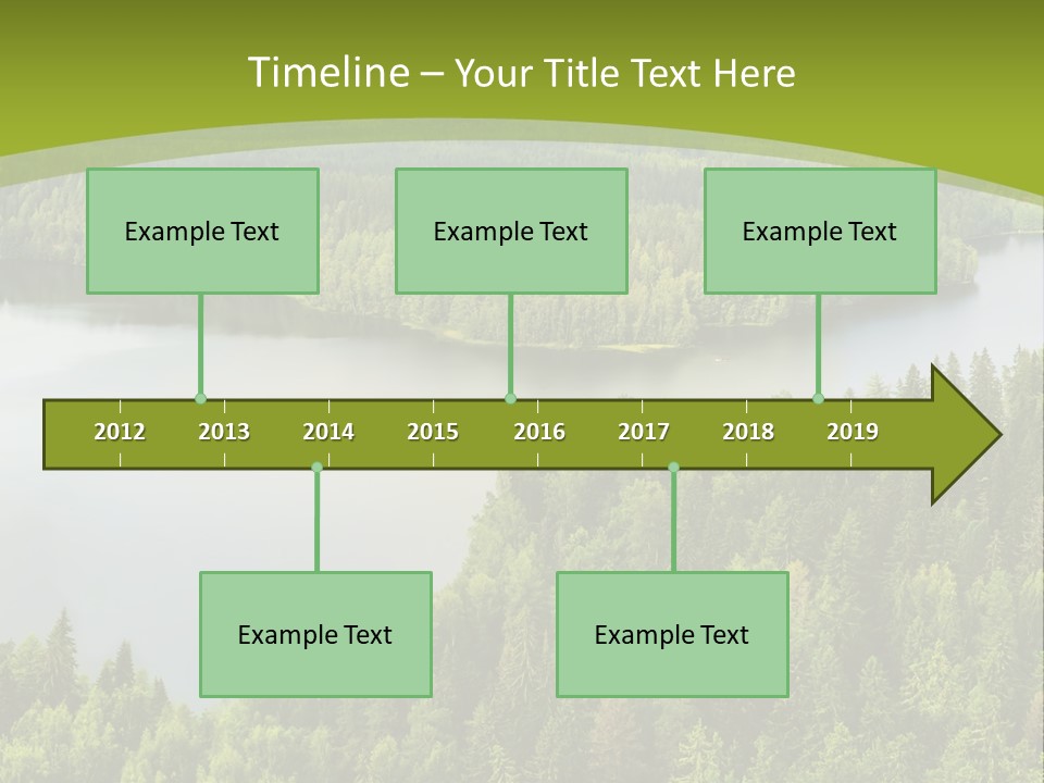 A Green Landscape With Trees And Water In The Background PowerPoint Template