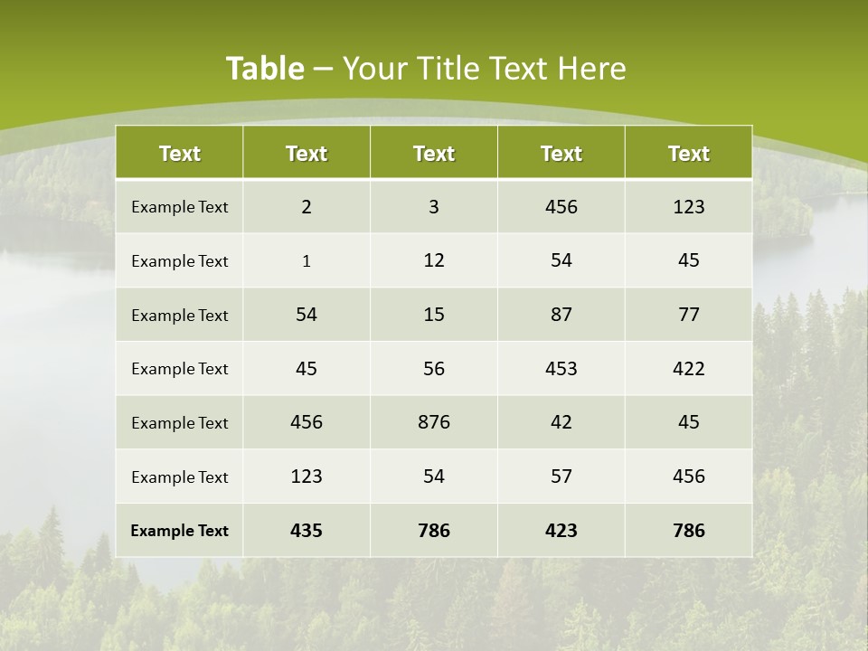 A Green Landscape With Trees And Water In The Background PowerPoint Template