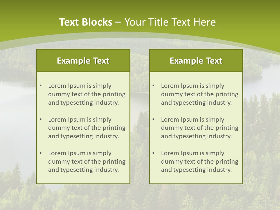 A Green Landscape With Trees And Water In The Background PowerPoint Template