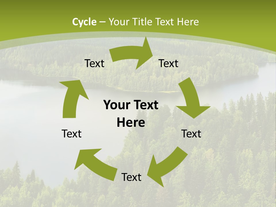 A Green Landscape With Trees And Water In The Background PowerPoint Template