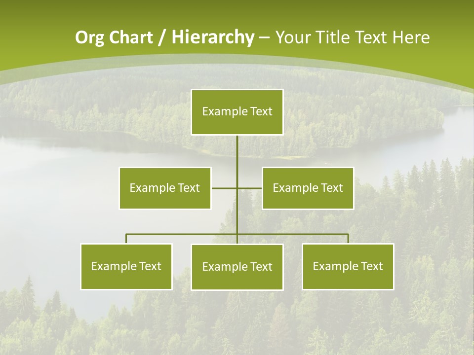 A Green Landscape With Trees And Water In The Background PowerPoint Template