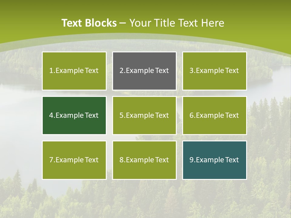 A Green Landscape With Trees And Water In The Background PowerPoint Template